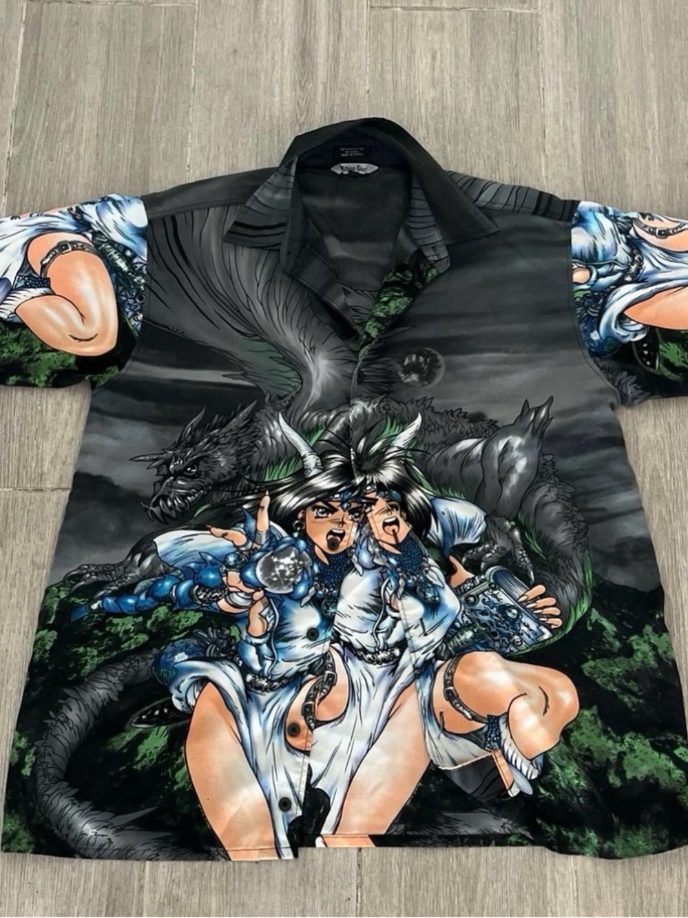 Vintage Million Guy anime style button up shirt